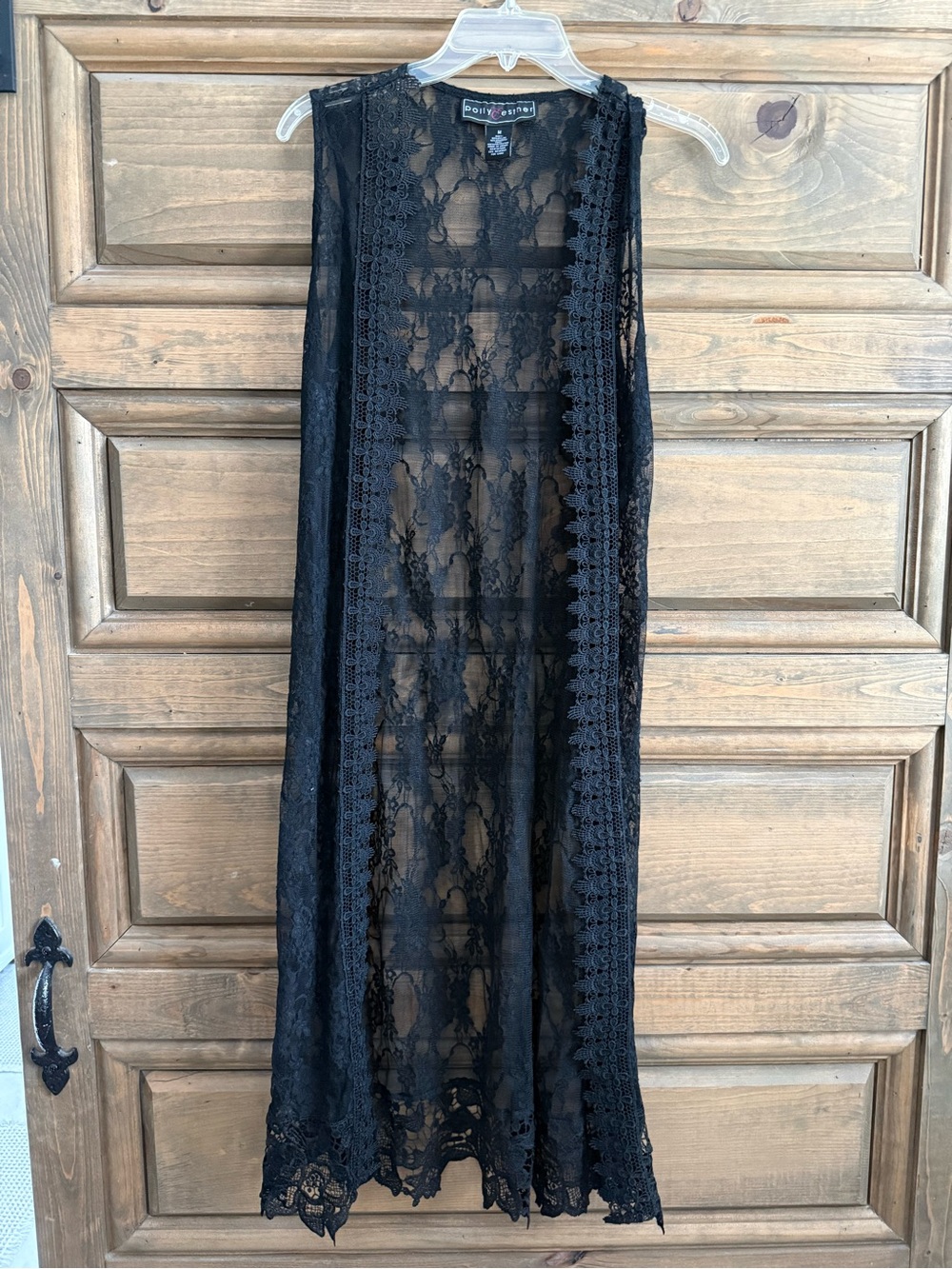 Polly & Esther Black Sheer Lace Skirt Overlay